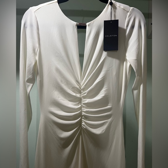 Halston Heritage Vera Jersey Gown, White/Pristine - Picture 8 of 8
